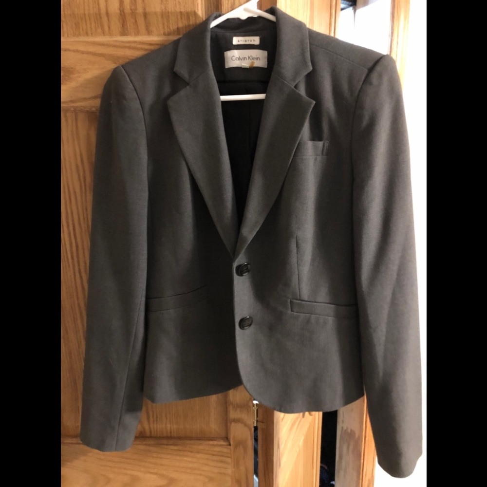Calvin Klein size 2 blazer charcoal / grey